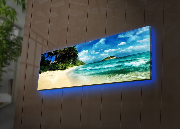 Wallity Lienzo Decorativo Iluminado con LEDs 30x90 cm Multicolor